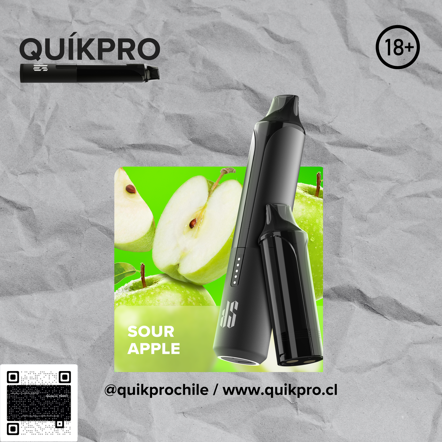 - QUIKPRO 15000 SABOR MANZANA AGRIA (SOUR)